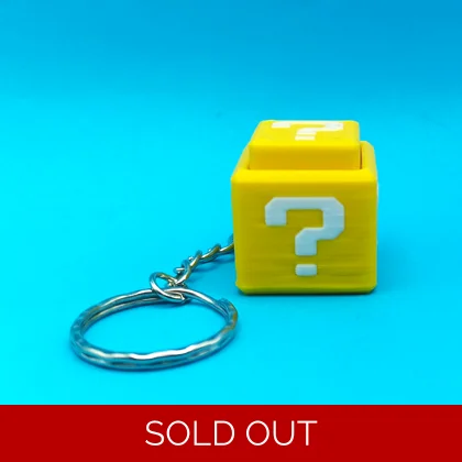 Super Mario Question Block Fidget Clicker Keyring